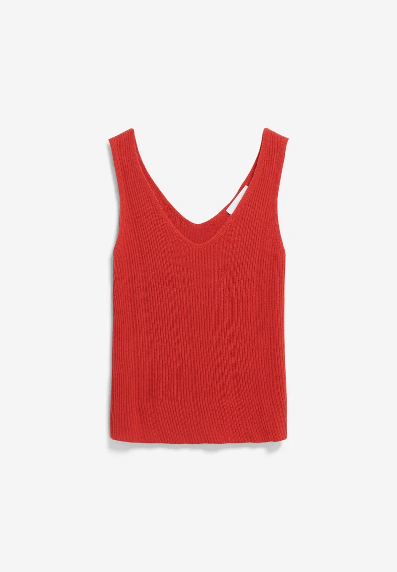 LEINEN-MIX STRICKTOP | coral blush
