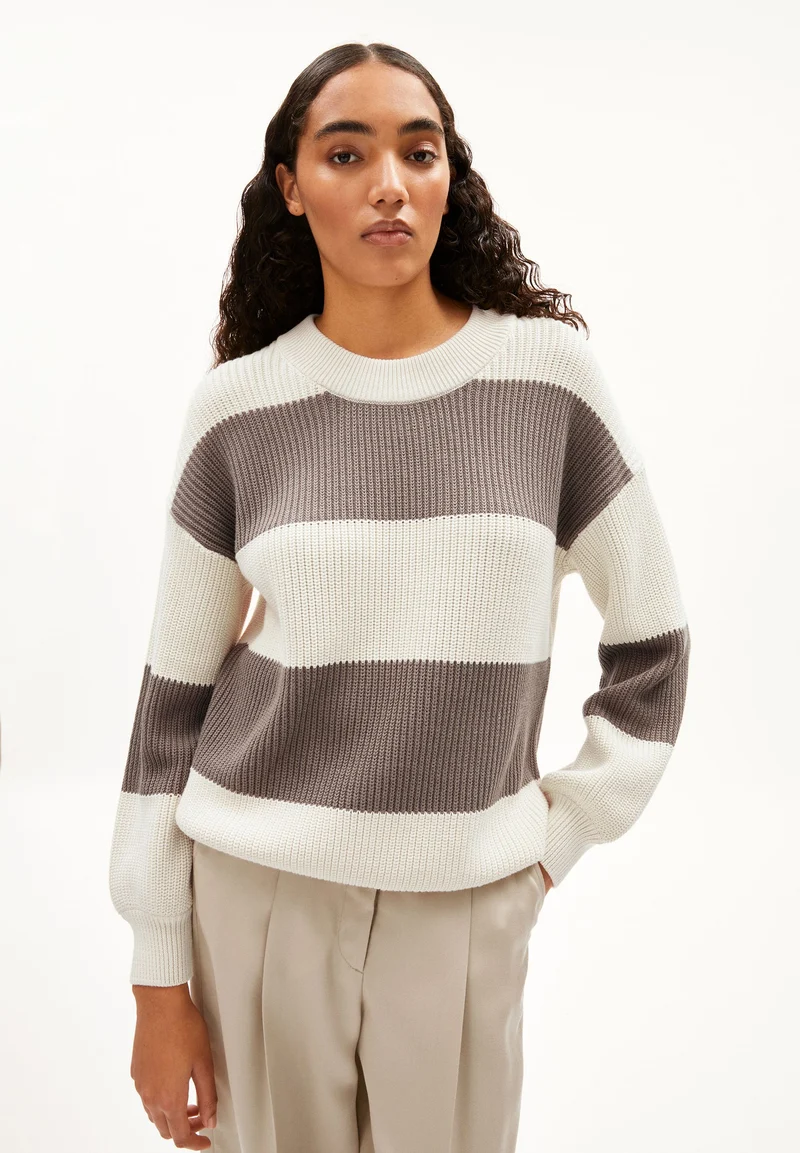 HAAYLE BLOCKSTRIPES | oatmilk-muddy water