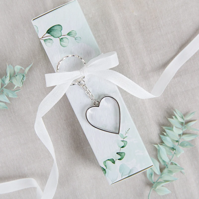 Logbuch-Verlag 10 Schlüsselanhänger Herzen aus Metall silber Anhänger für den Schlüsselbund Gastgeschenk Hochzeit 3 cm