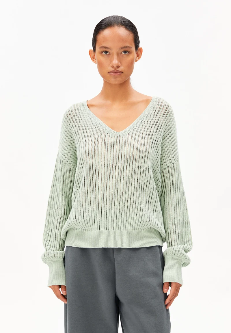 LEINEN-MIX STRICKPULLOVER | foam