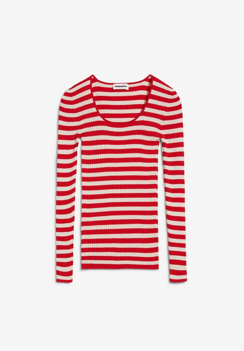 ALAANIA CREWNECK STRIPE | dark poppy-oatmilk