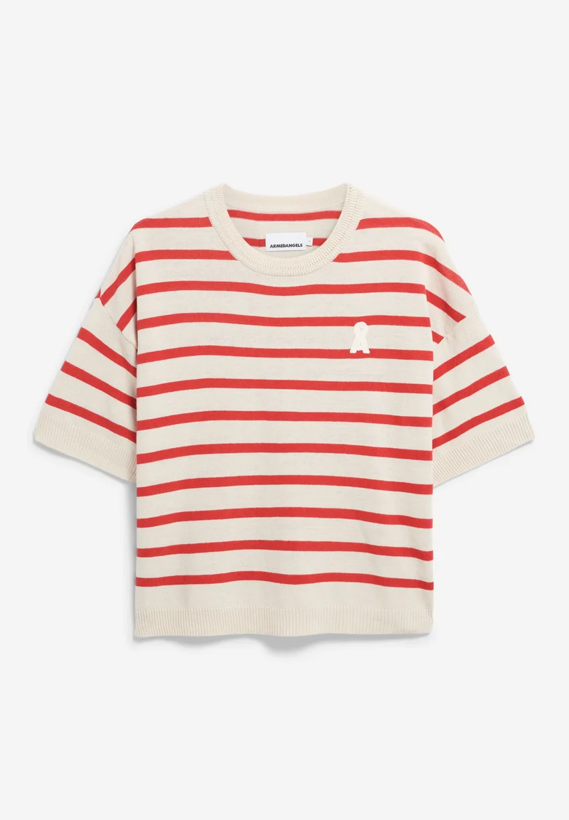 LIZAA LINO STRIPES | raw white-coral blush