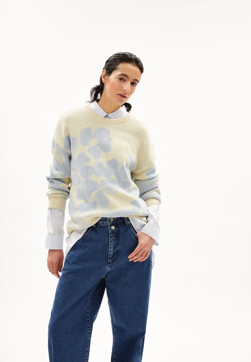 OLESSYAA AQUA FLORAL | oatmilk-morning sky