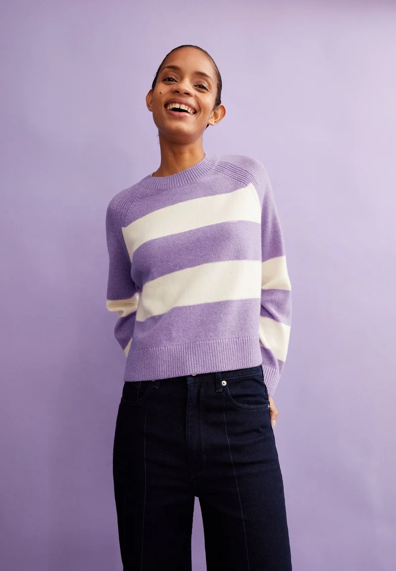 DILIRIAA STRIPES | smart lilac melange-oatmilk