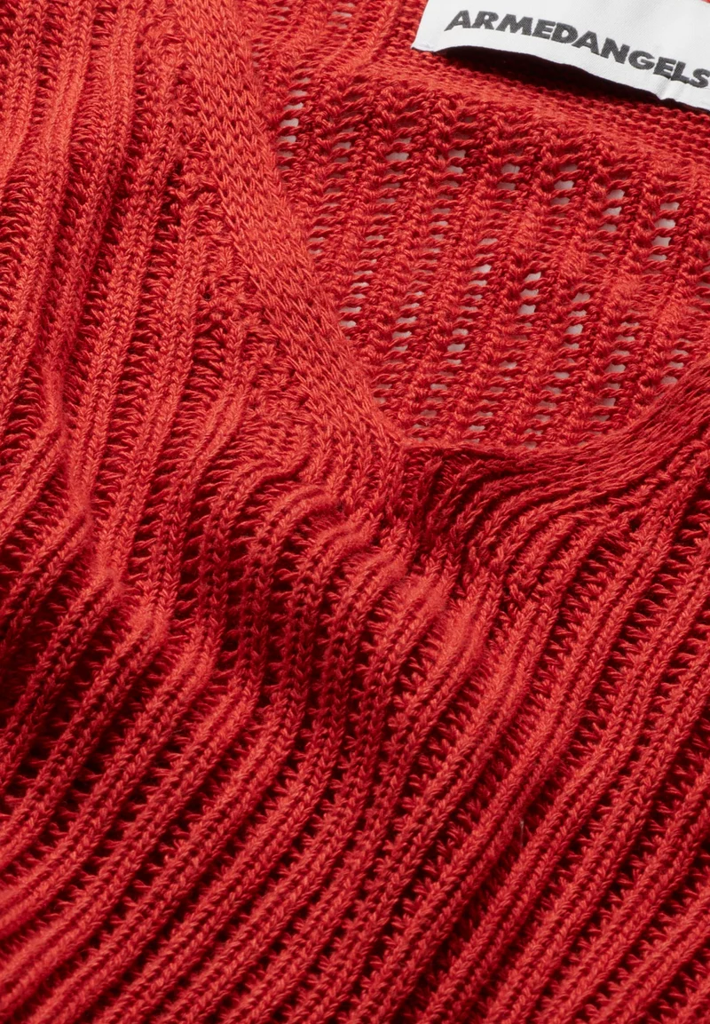 LEINEN-MIX STRICKPULLOVER | coral blush