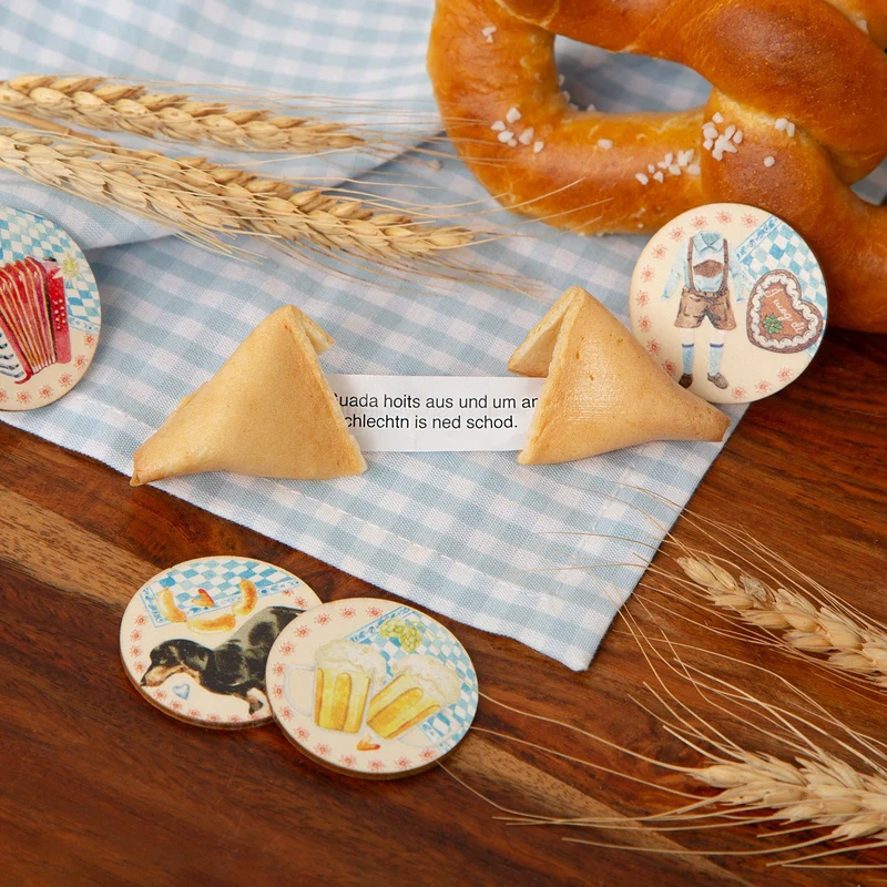 Bayerische Glückskekse mit Mundart-Sprüchen