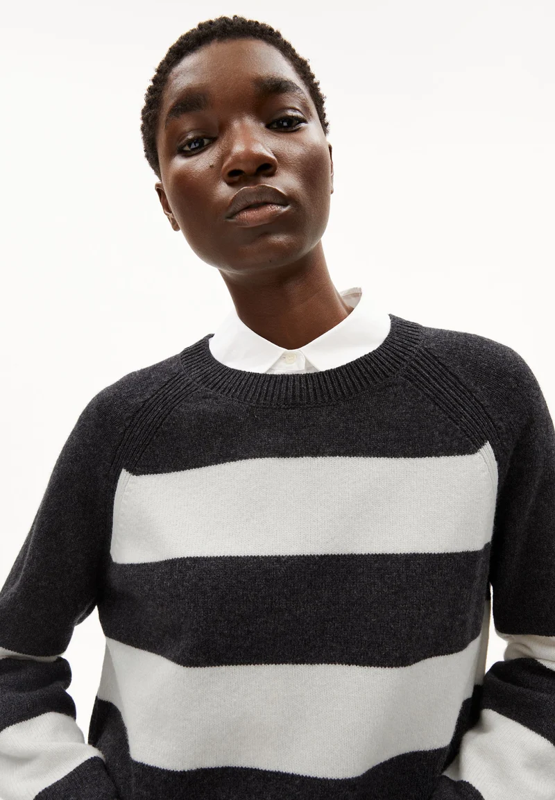 DILIRIAA STRIPES | steel melange-oatmilk