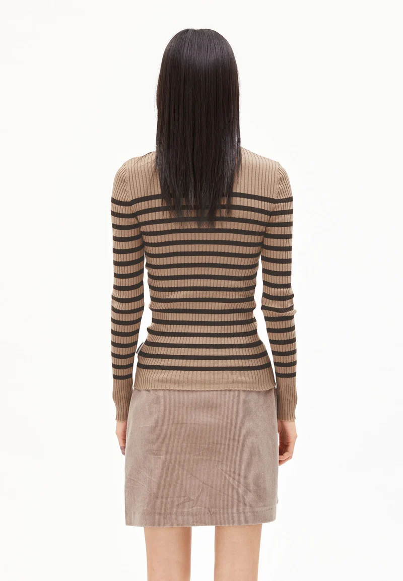 ALAANIA PLACED STRIPES | cinnamon dust-coffee
