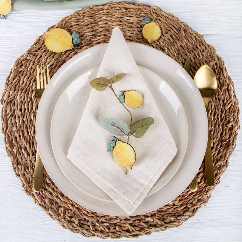 12 Zitronen Streudeko aus Holz gelb grün für Sommerfest und Hochzeit 4,5-7,5 cm