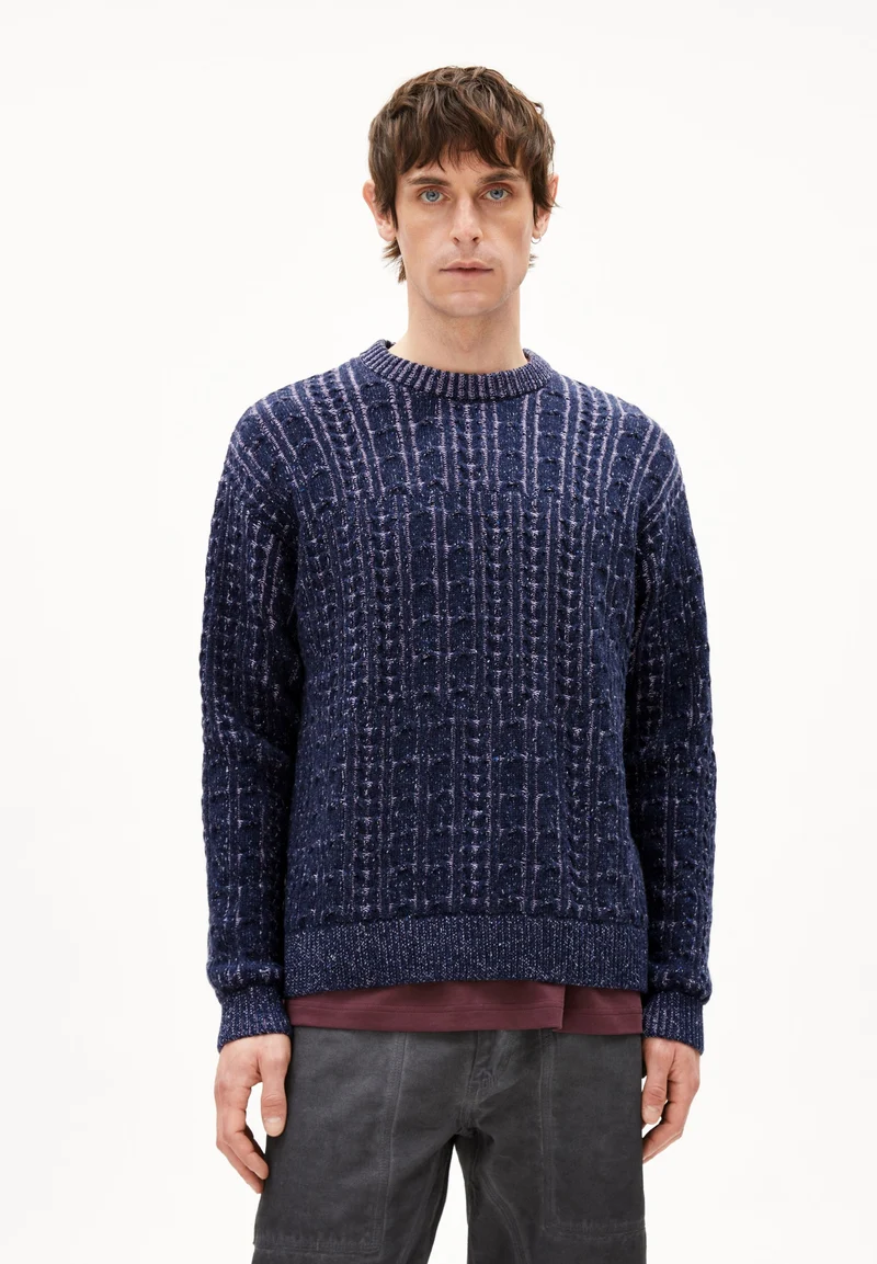 DAAKO STRICKPULLOVER | night sky tweed-frozen lavender