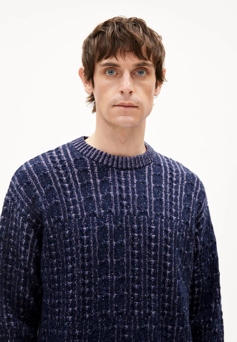 DAAKO STRICKPULLOVER | night sky tweed-frozen lavender