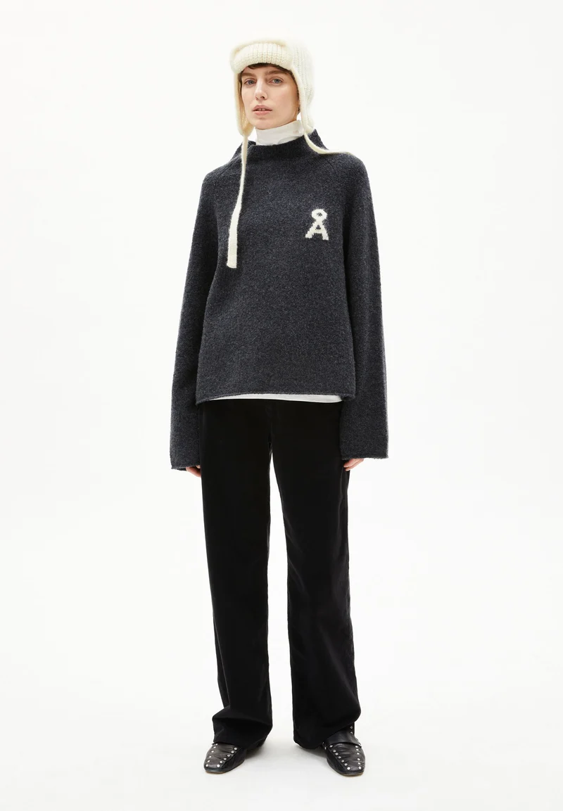ICONIC Å BOUCLÉ-STRICKPULLOVER | steel melange-oatmilk