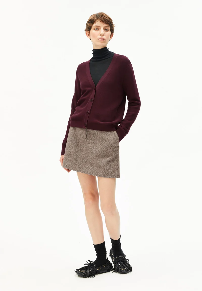 MENAAL LINKS LINKS CARDIGAN | dark cranberry