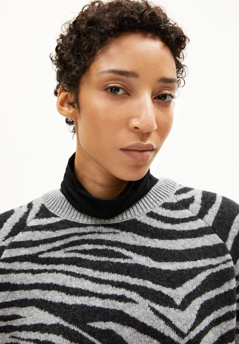 LILIRIAA ZEBRARAA STRICKPULLOVER | silver melange-steel melange