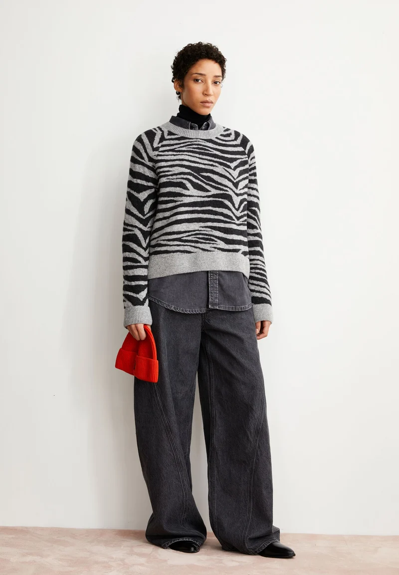 LILIRIAA ZEBRARAA STRICKPULLOVER | silver melange-steel melange