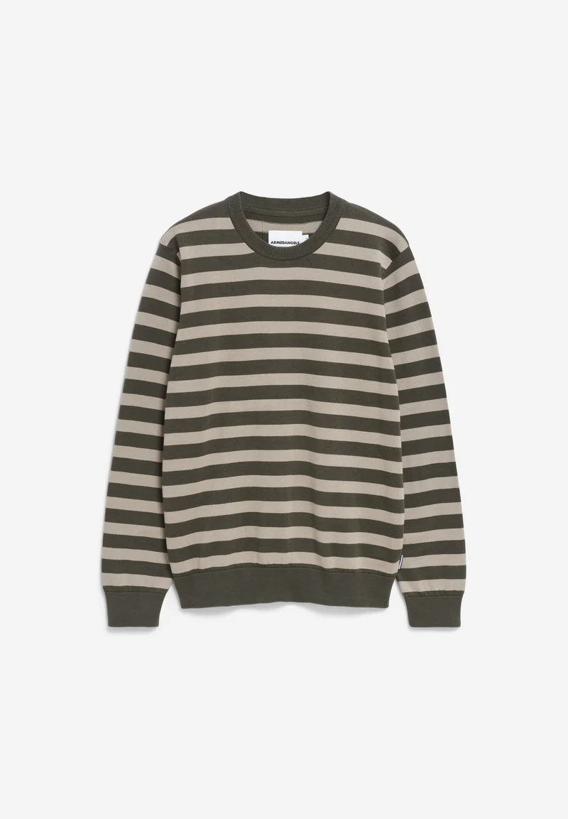 LOUKAA FINE STRIPES STRICKPULLOVER | forest pine-light sage