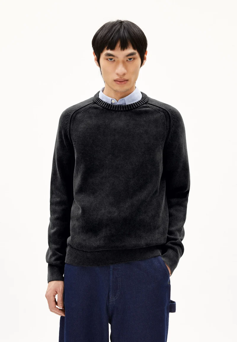 VAANJO GMT DYE STRICKPULLOVER | black