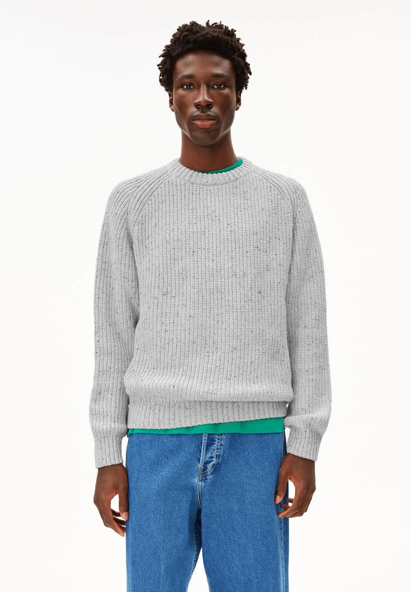 KIAANO TWEED-STRICKPULLOVER | oatmilk-black tweed