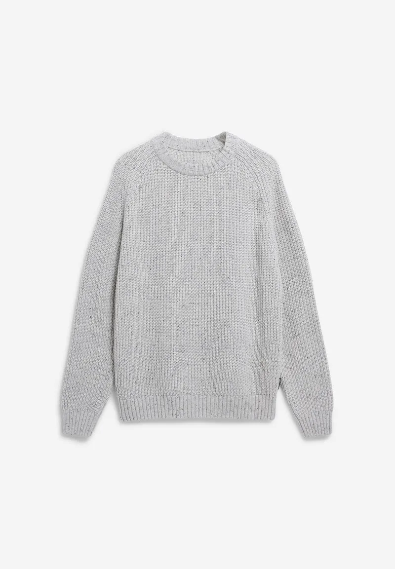 KIAANO TWEED-STRICKPULLOVER | oatmilk-black tweed