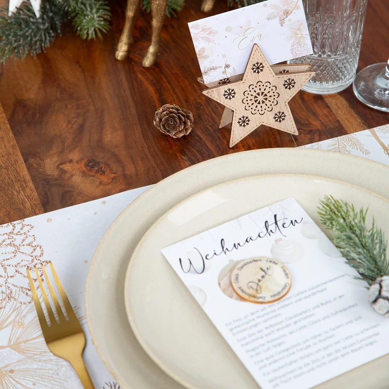 50 Platzsets Weihnachten aus Papier 42 x 30 cm gold natur