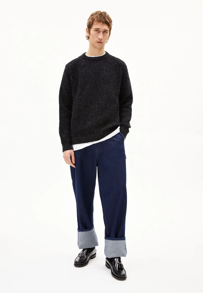 KIAANO TWEED-STRICKPULLOVER | black-oatmilk tweed