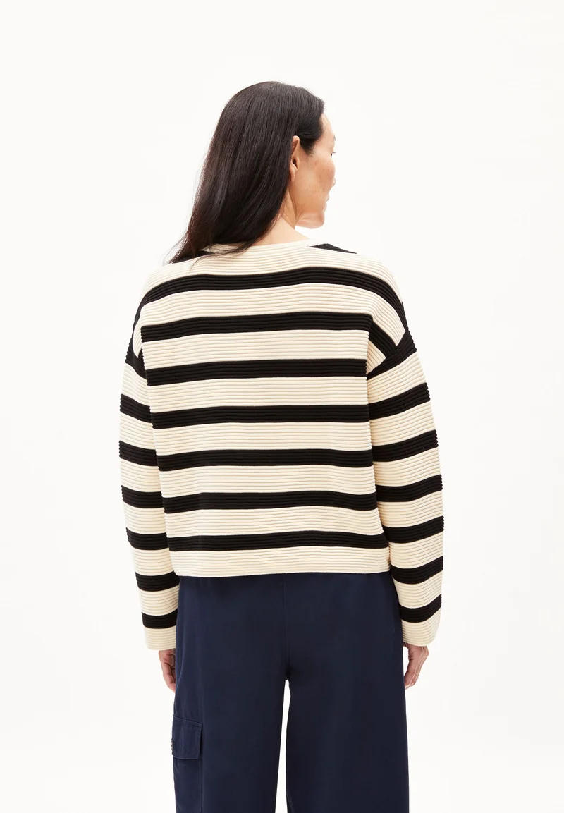MERINAA STRIPED | oatmilk-black