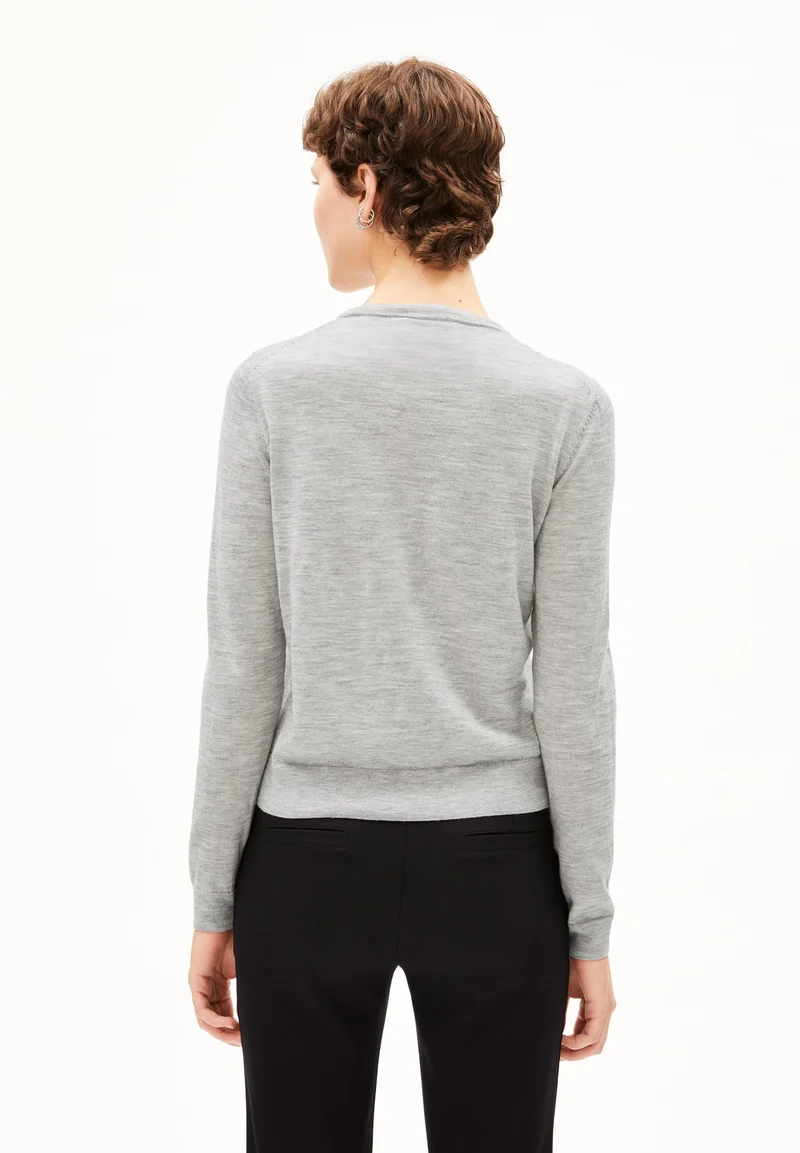 OPHALIAA MERINO STRICKJACKE | light grey melange