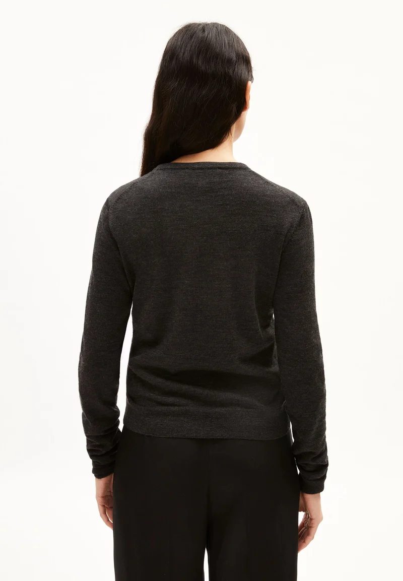 OPHALIAA MERINO STRICKJACKE | steel melange