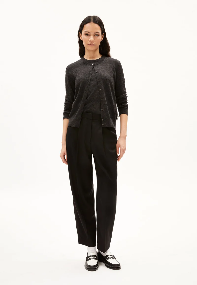 OPHALIAA MERINO STRICKJACKE | steel melange