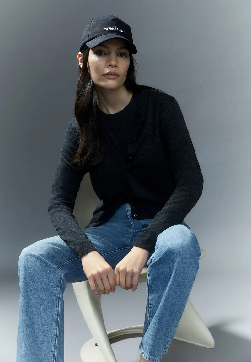 OPHALIAA MERINO STRICKJACKE | steel melange