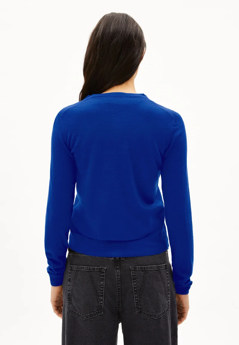 OPHALIAA MERINO STRICKJACKE | lapis blue