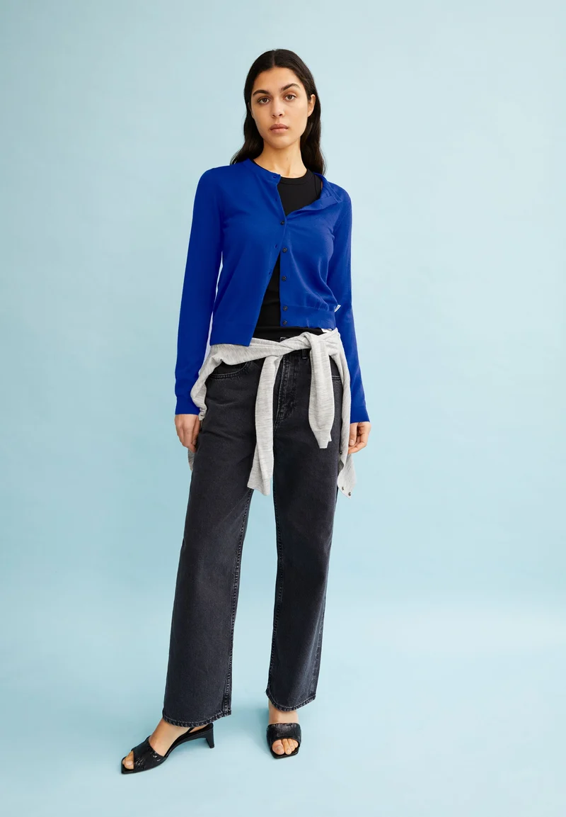 OPHALIAA MERINO STRICKJACKE | lapis blue