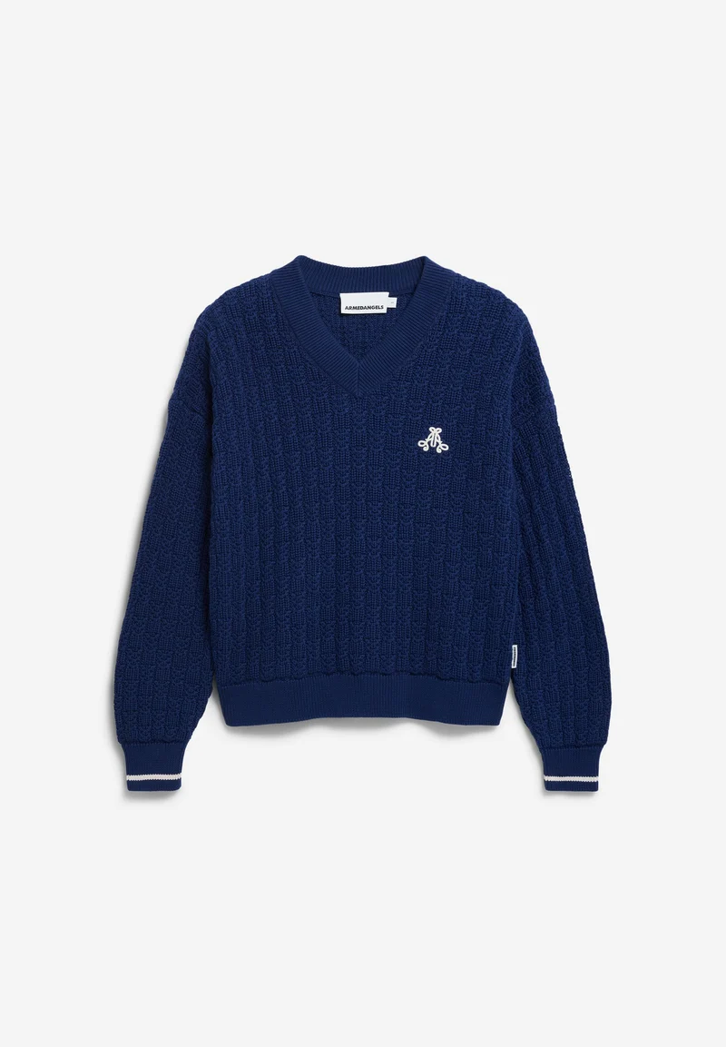 CAARLAS STRUCTURE STRICKPULLOVER | blue noon