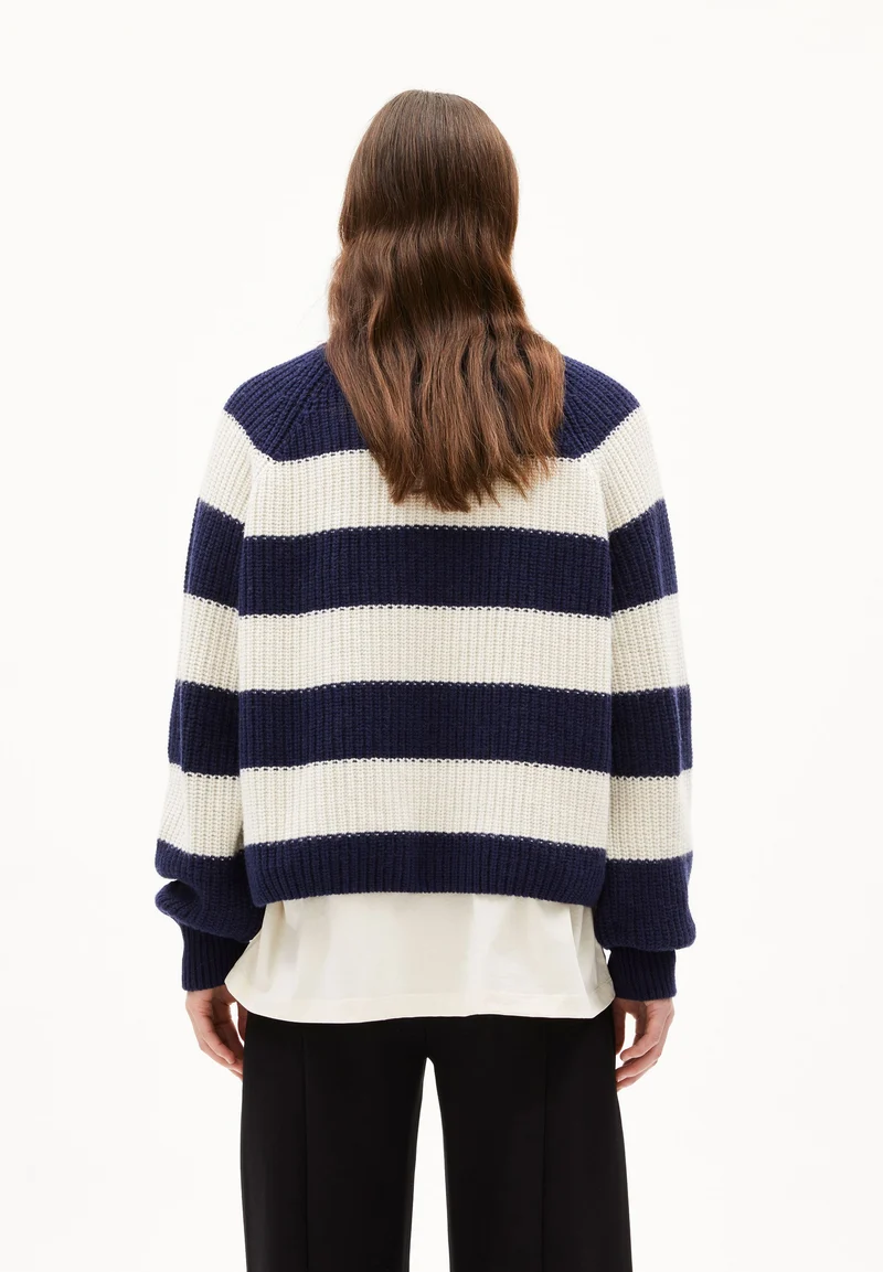 KAAGI STRIPES STRICKPULLOVER | tinted navy