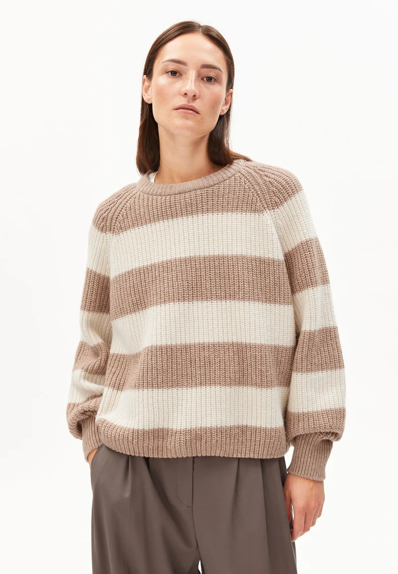 KAAGI STRIPES STRICKPULLOVER | camel melange