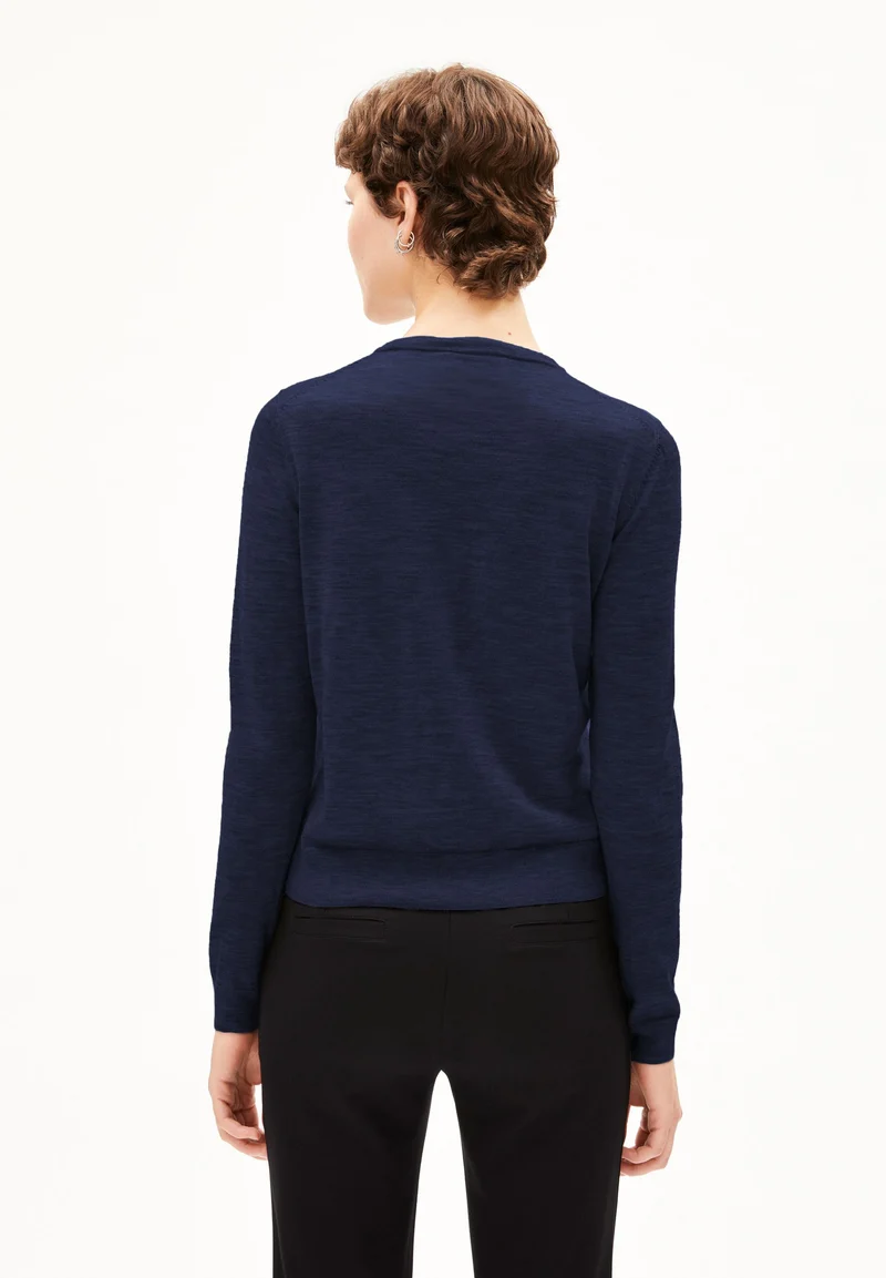 OPHALIAA MERINO STRICKJACKE | tinted navy