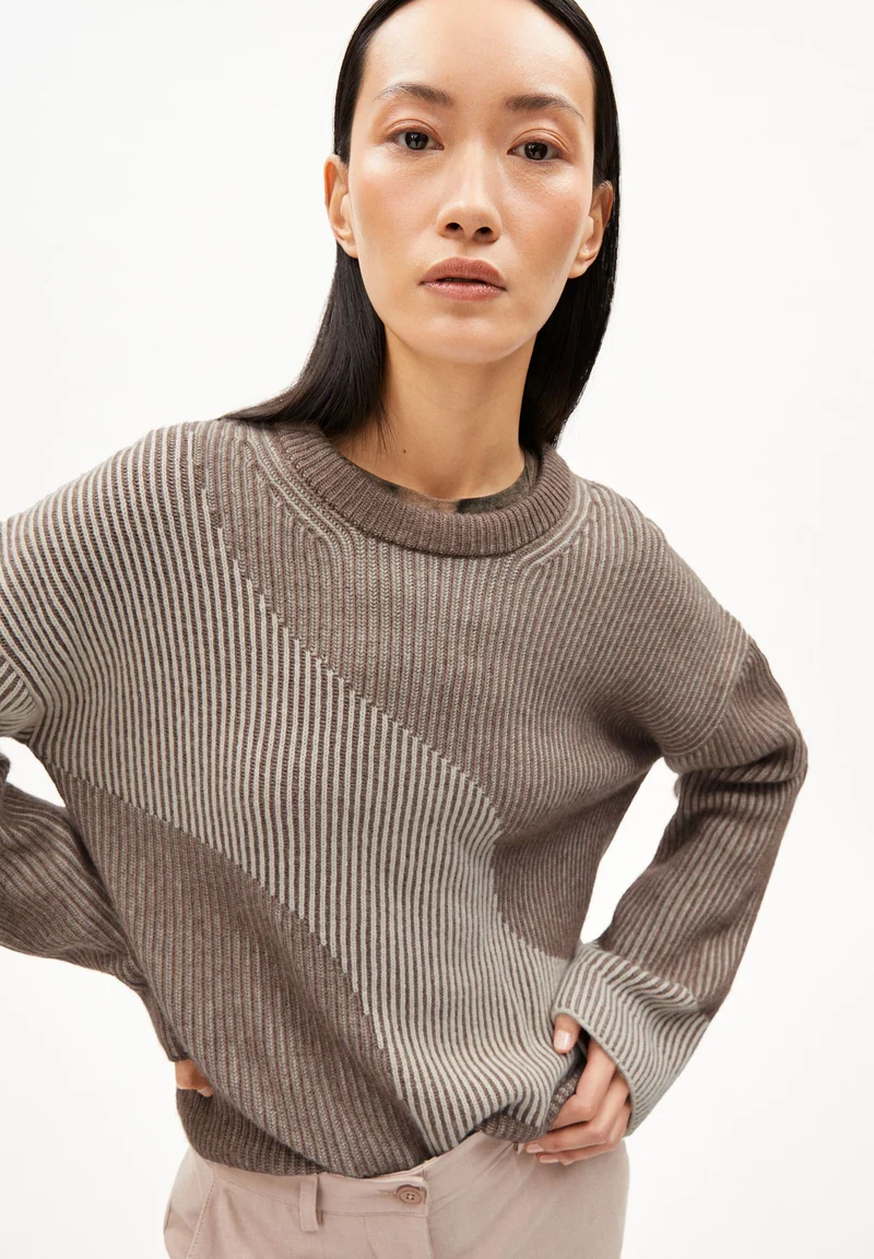 MAYRAA VANISE STRICKPULLOVER | cinnamon dust melange-oatmilk
