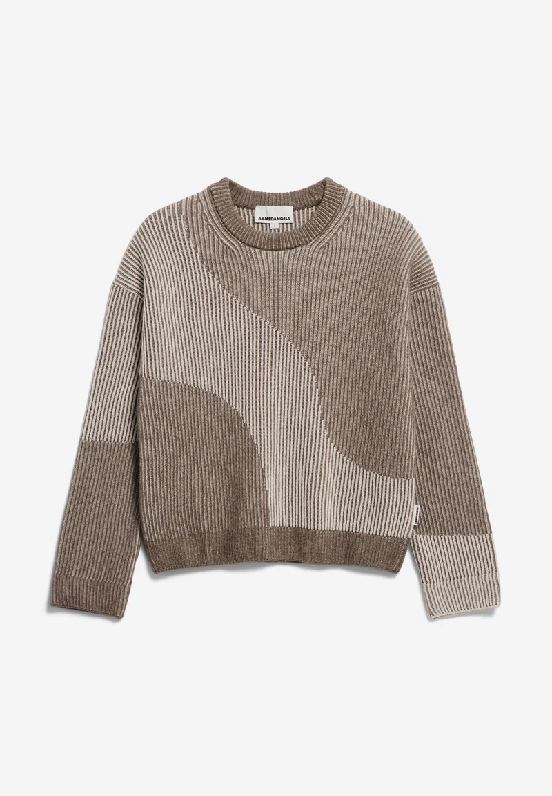 MAYRAA VANISE STRICKPULLOVER | cinnamon dust melange-oatmilk