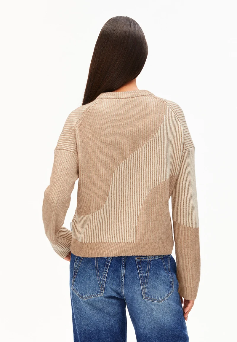 MAYRAA VANISE STRICKPULLOVER | camel melange-oatmilk