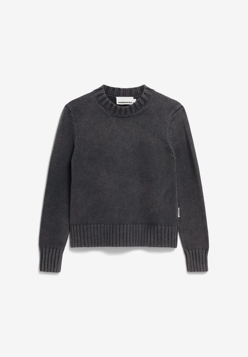 AMALIAAS GMT DYE STRICKPULLOVER | black