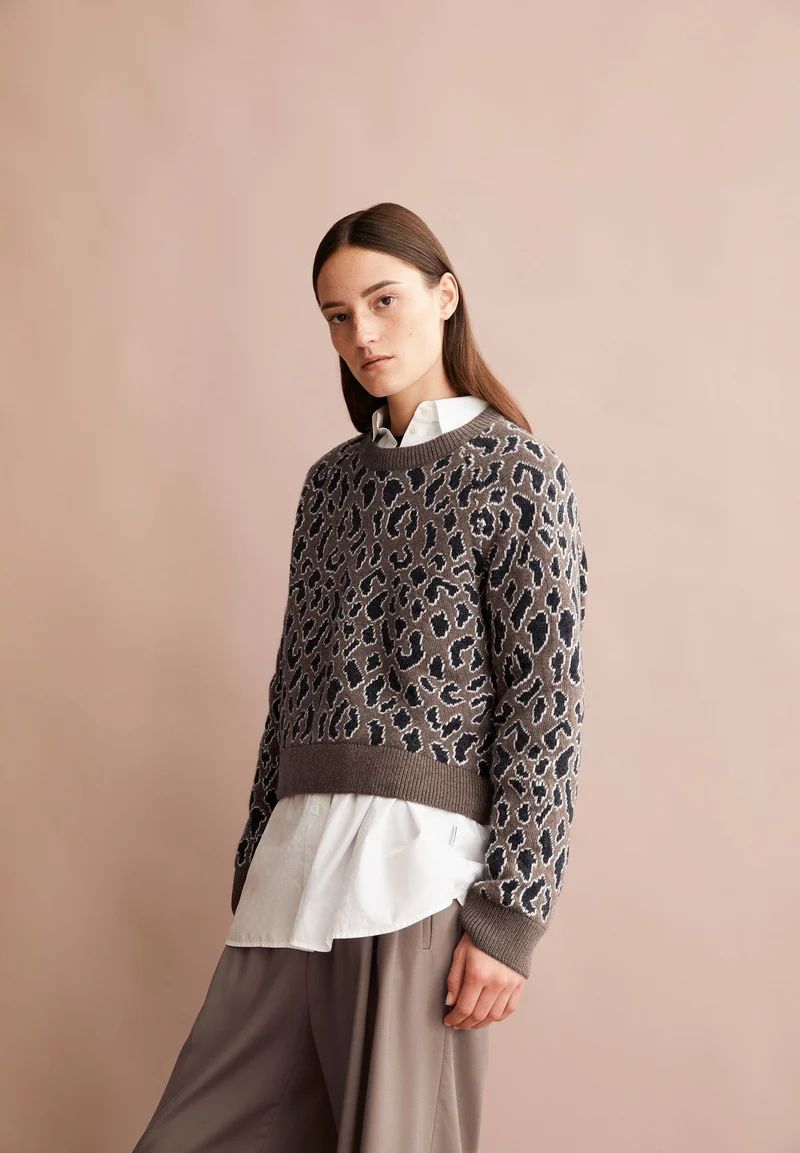DILIRIAA LEOPAA STRICKPULLOVER | walnut cream