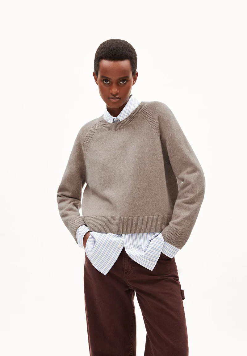 DILIRIAA REGLANA STRICKPULLOVER | dark caramel melange