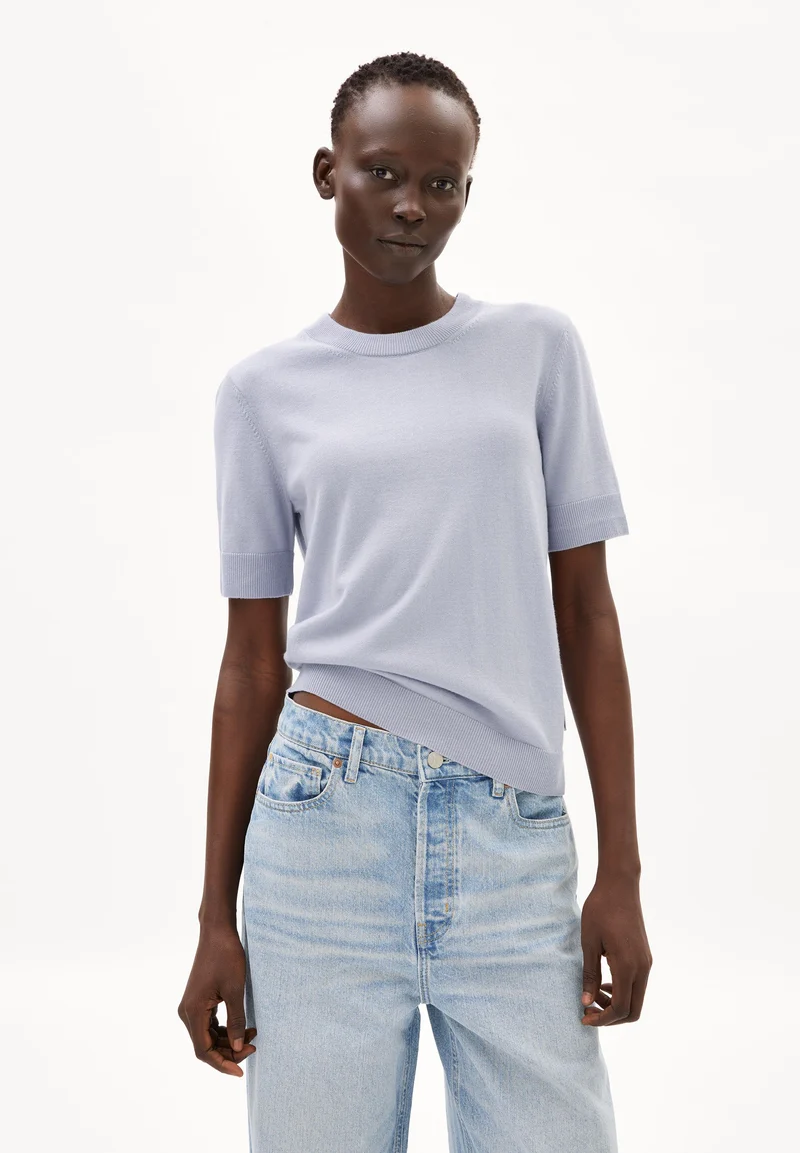 SILJIAAS STRICK T-SHIRT | misty morning